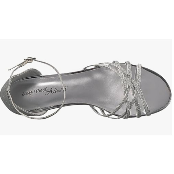 Easy Street Women's Tarrah Wedge Sandal, Silver Glitter, 8.5 M US - Picture 4 of 5